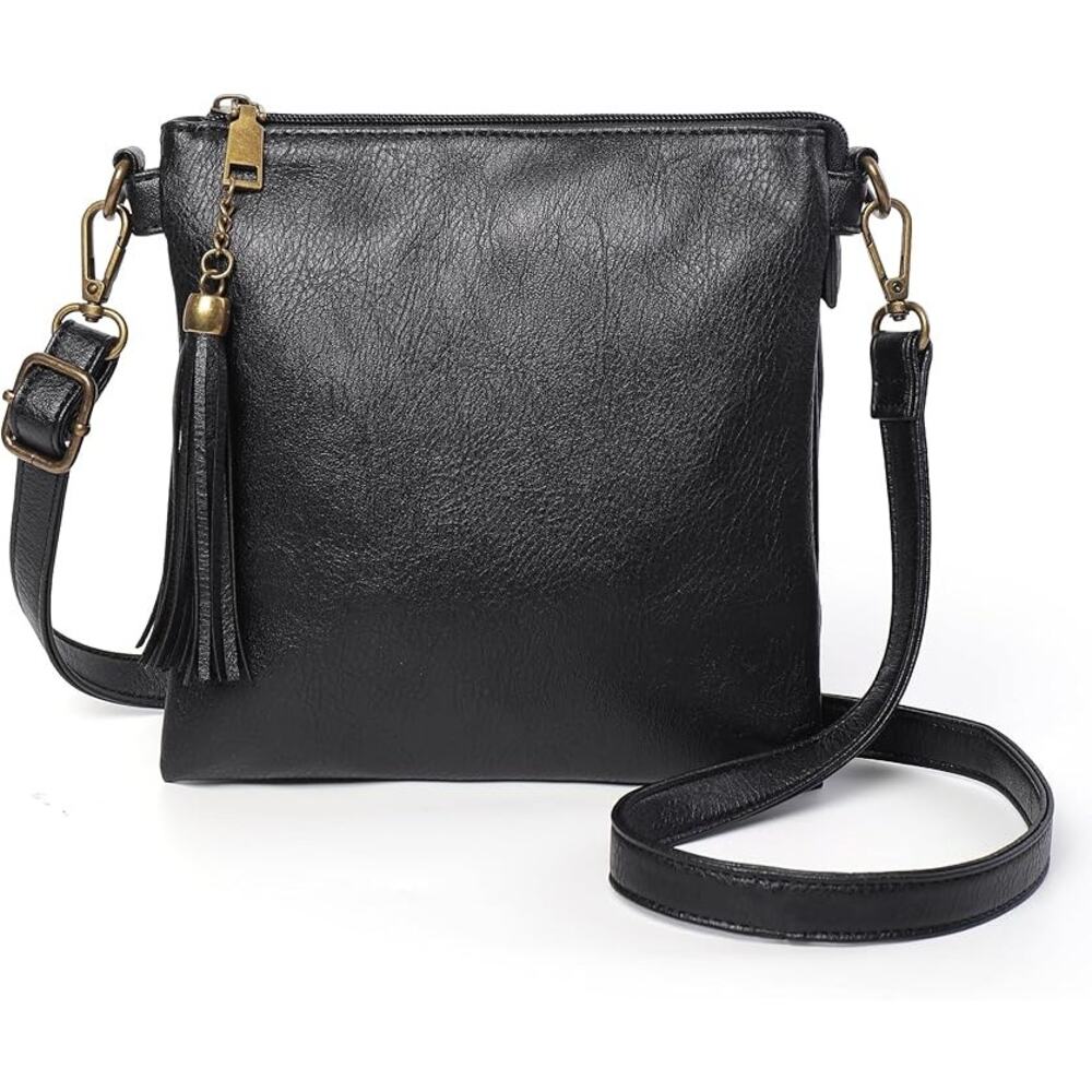 NEW seOSTO Crossbody Bag Size [ ] Vegan Leather Multi Pocket Sling